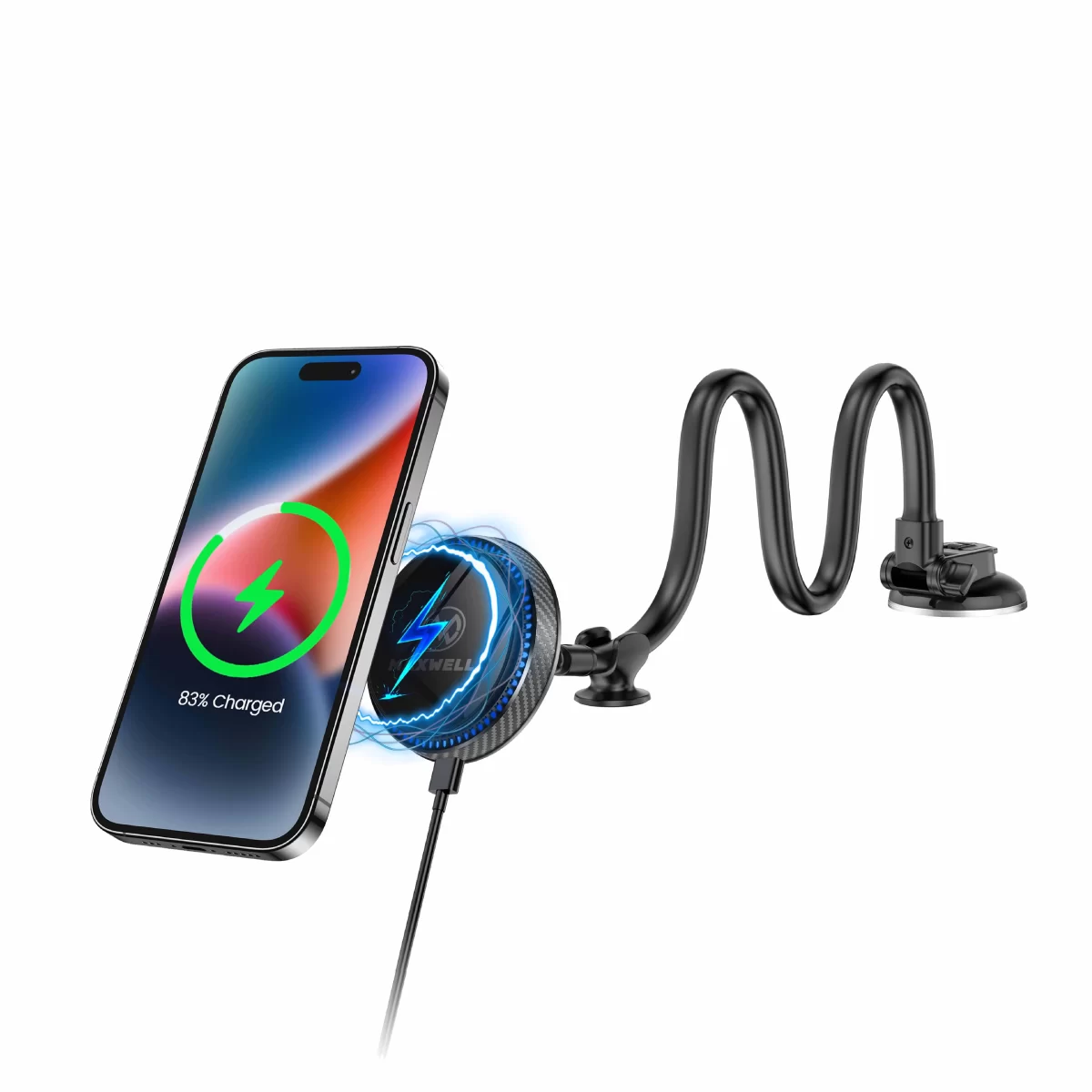 Maxwell Car Holder & Wireless Charger Compatible with MagSafe, Cooling Fan, Fast Charging, 360° Rotation, for iPhone and Android