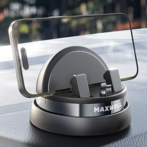 Maxwell Car Phone Holder with Cable Storage Design Compatible with iPhone 16 Pro Max, 15, Samsung Galaxy S24, Non-Slip Silicone Backing, Snap Fastener Design, Universal Compatibility Car Phone Holder 1 12