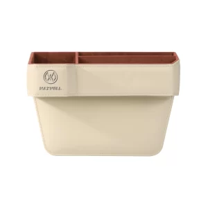 Maxwell Drive Vault Car Seat Gap Seam Storage Box Cup Holder Additional Storage for Your Devices Like Mobile Phone Tablets Eyeglasses Wallet Money Coins Notebook Pen Organizer Keys Organizer Drive Vault beige color 1