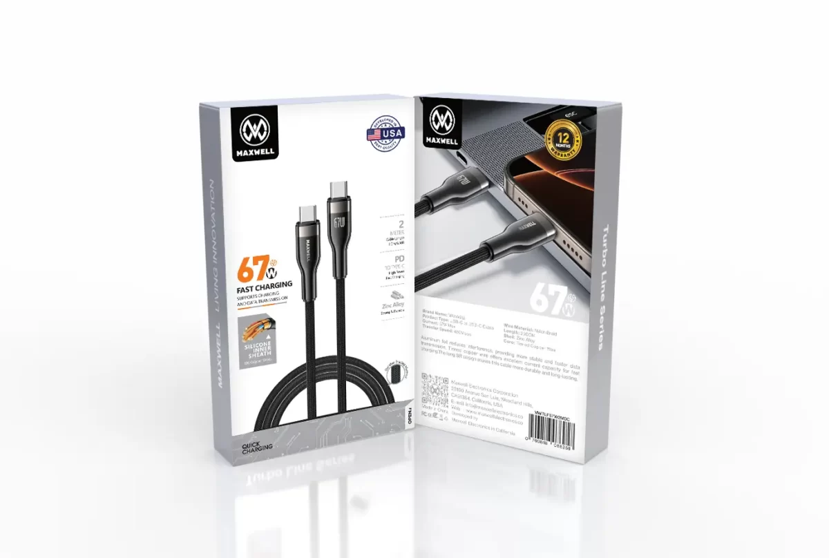 Maxwell Turbo Line Series Cable USB-C to USB-C (2 Meter) Fast Charging