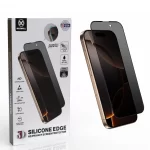 Maxwell 3D Silicone Edge HD Privacy Screen Protector Compatible with iPhone 16 Pro Crystal Clear