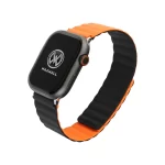 Maxwell Core Series Reversible Smart Watch Band Compatible with Apple Watch 42mm to 44mm Reversible Band Silicone Magnetic Watch Strap for Women and Men Unisex Smart Watch Strap Band (Black/Orange)
