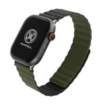 Maxwell Core Series Reversible Smart Watch Band Compatible with Apple Watch 42mm to 44mm Reversible Band Silicone Magnetic Watch Strap for Women and Men Unisex Smart Watch Strap Band (Army Green)