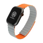 Maxwell Core Series Reversible Smart Watch Band Compatible with Apple Watch 42mm to 44mm Reversible Band Silicone Magnetic Watch Strap for Women and Men Unisex Smart Watch Strap Band (Gray Orange)