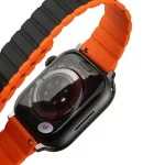 Maxwell Vertex Series Smart Watch Magnetic Band Compatible with Apple Watch 42mm to 44mm Magnetic Watch Strap Silicone Band for Women and Men Unisex Strap Band (Black/Orange)