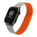 Maxwell Vertex Series Smart Watch Magnetic Band Compatible with Apple Watch 42mm to 44mm Magnetic Watch Strap Silicone Band for Women and Men Unisex Strap Band (Gray/Orange)