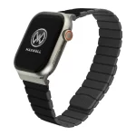 Maxwell Titan Series Smart Watch Magnetic Band Compatible with Apple Watch 42mm to 44mm Magnetic Watch Strap Silicone Band for Women and Men Unisex Strap Band (Black/Gray)