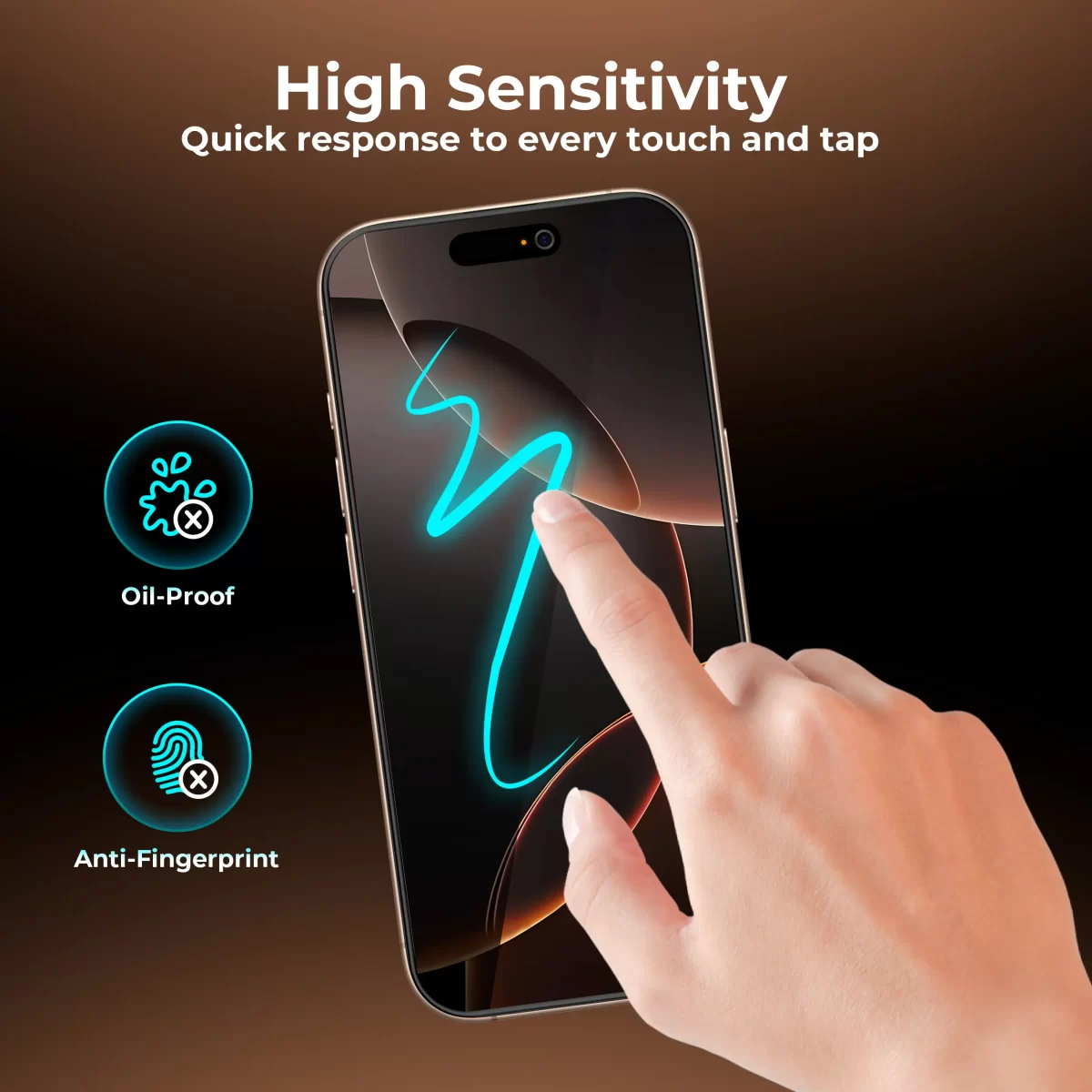 Maxwell 3D Silicone Edge HD Privacy Screen Protector iPhone 16 Pro