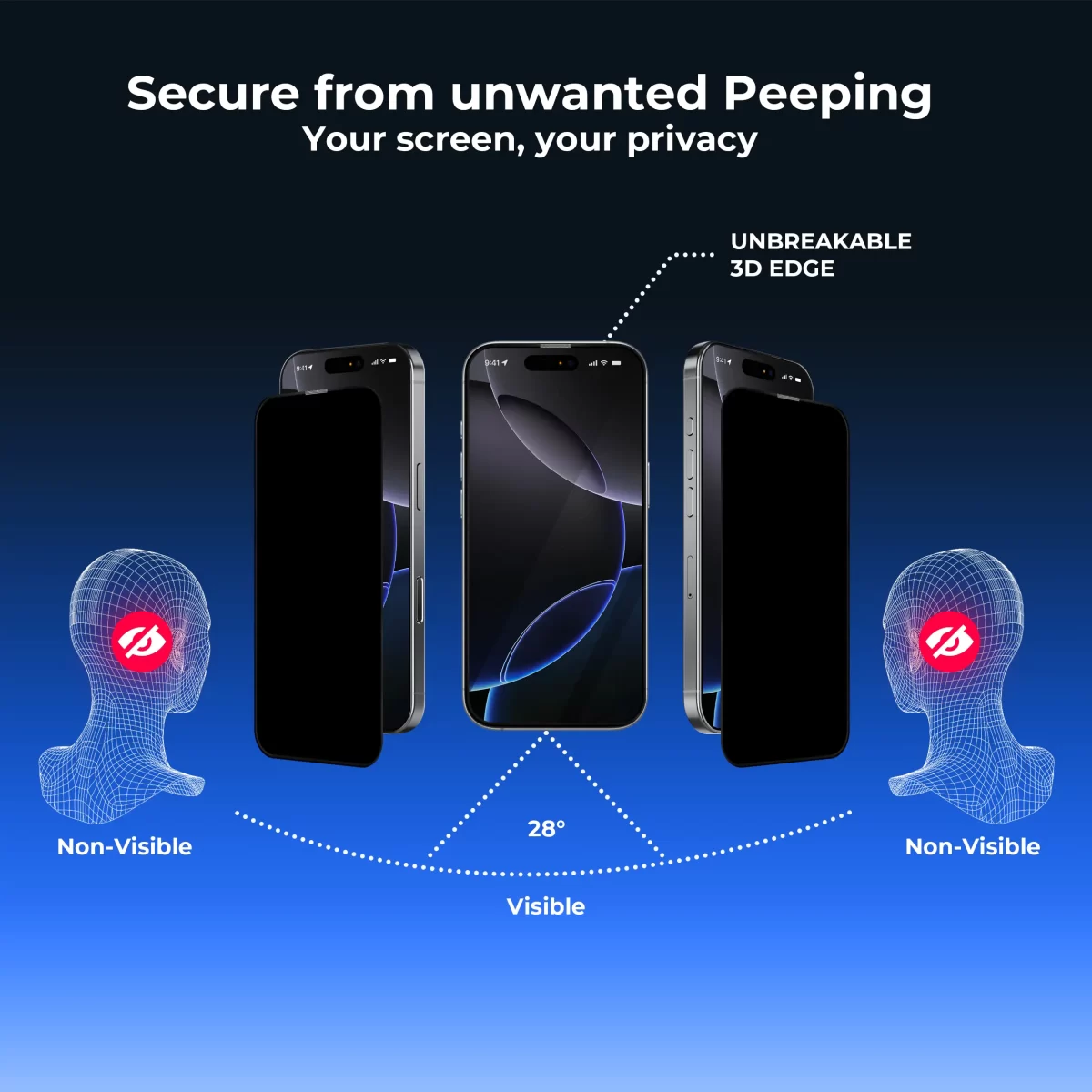Maxwell 3D Vista Privacy Screen Protector iPhone 16 Pro Max